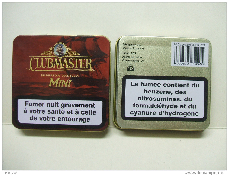 BOITE Métal Vide CLUBMASTER MINI Superior Vanilla (20 Cigares) - Zigarrenetuis