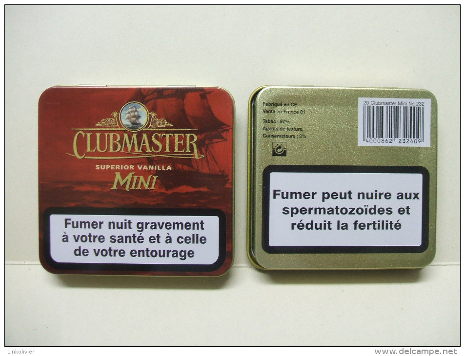 BOITE Métal Vide CLUBMASTER MINI Superior Vanilla (20 Cigares) - Étuis à Cigares