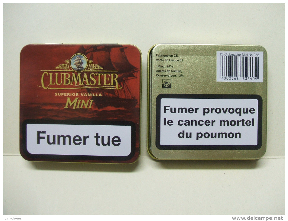 BOITE Métal Vide CLUBMASTER MINI Superior Vanilla (20 Cigares) - Étuis à Cigares