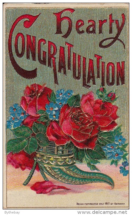 Hearty Congratulation - Cornucopia Of Red Roses - Autres & Non Classés