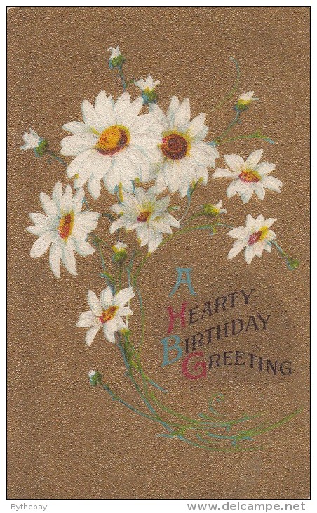 A Hearty Birthday Greeting - Bouquet Of Daisies - Anniversaire