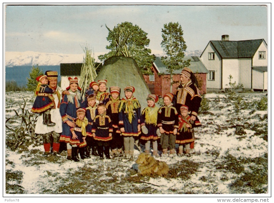COSTUMI - NORVEGIA - NORWAY - SAMER VED TELTET - LAPPS BY THEIR TENT - 1966 - Vedi Retro - Costumi