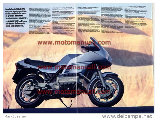 BMW SERIE K 1983 Depliant Originale Genuine Motorcycle Factory Brochure Prospekt - Motos