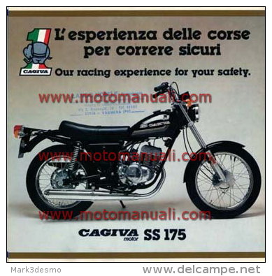 CAGIVA - HD SS 175 1978 Depliant Originale Genuine Motorcycle Factory Brochure Prospekt - Motos