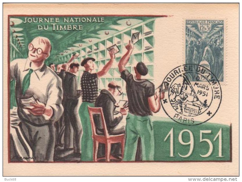 FRANCE  879 FDC Premier Jour Journée Du Timbre 1951 PARIS (CV 170 €) Varitété De Teinte - Briefe U. Dokumente