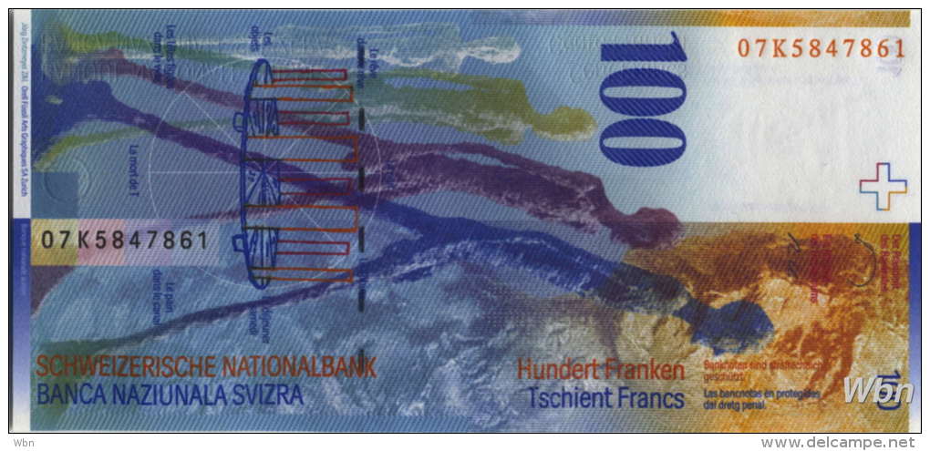 Switzerland 100 Francs (P72) 2007 -UNC- - Suiza