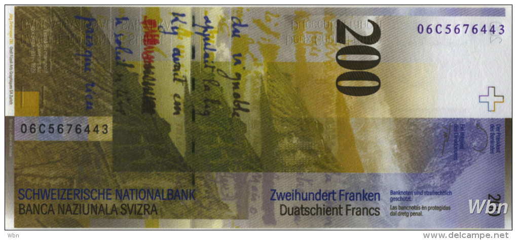 Switzerland 200 Francs (P73c) 2006 -UNC- - Suiza