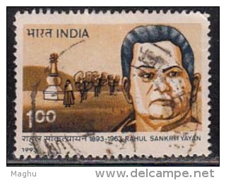 India Used 1993, Rahul Sankrityayan, Traveller &amp; Man Of Letters (sample Image) - Oblitérés