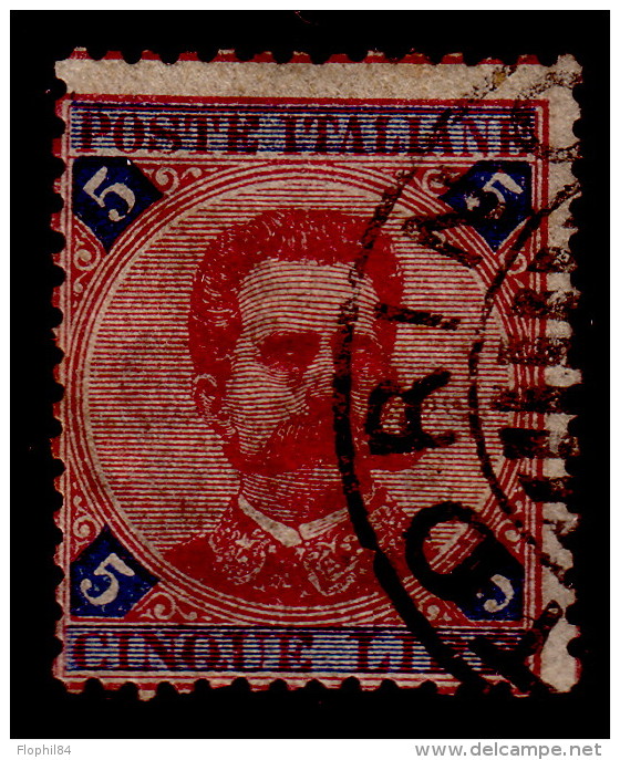 ITALIE - N°63 - 5 L CARMIN ET BLEU - OBLITERATION TORINO - COTE 120€. - Ungebraucht