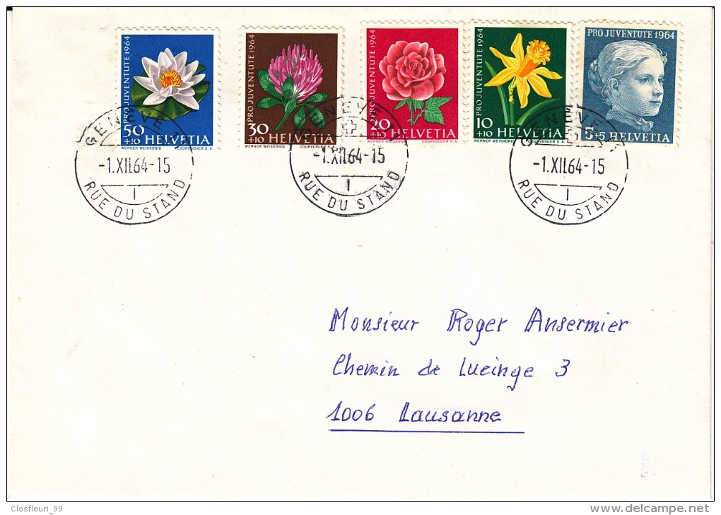 Lettre FDC 1.XII.1964 De Genève Pour Lausanne - Lettres & Documents