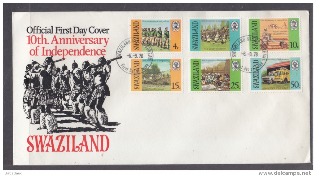 SWAZILAND: First Day Cover, 1978, 10th Anniversary Of Independence - Swaziland (1968-...)