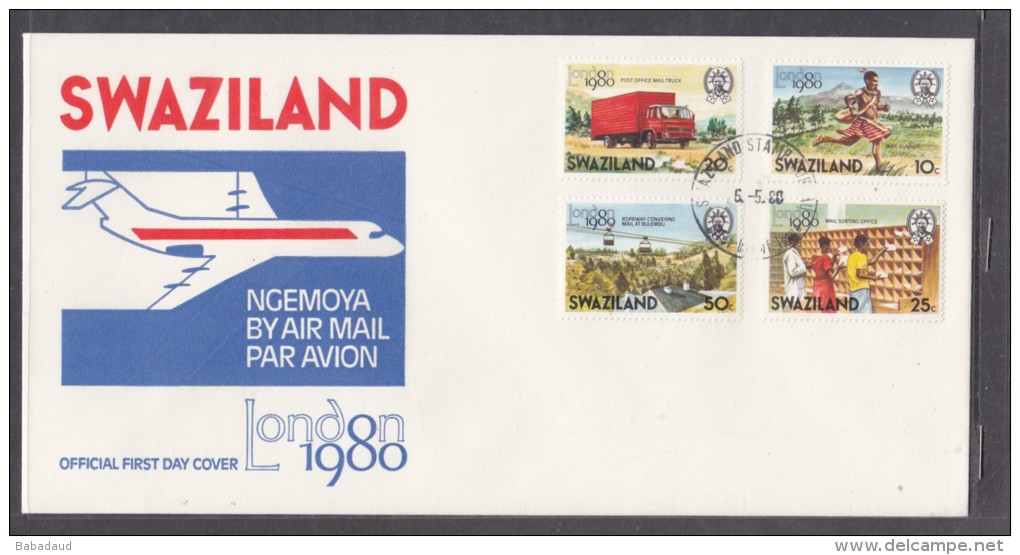 SWAZILAND: First Day Cover, 1980 , London 1980 Stamp Exhibition - Swaziland (1968-...)