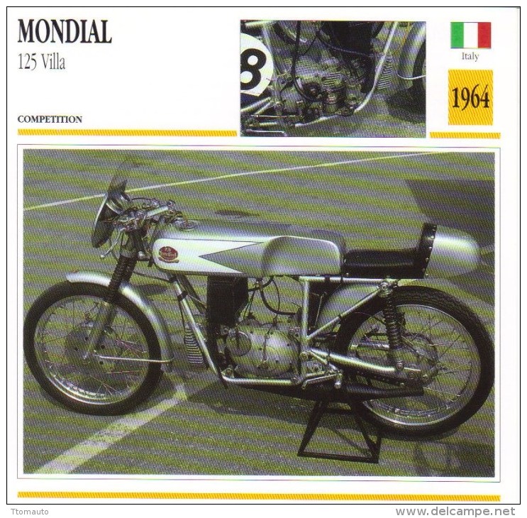 Mondial 125cc Villa Competition   -  1964   -   Fiche Technique Moto (Course) - Autres & Non Classés