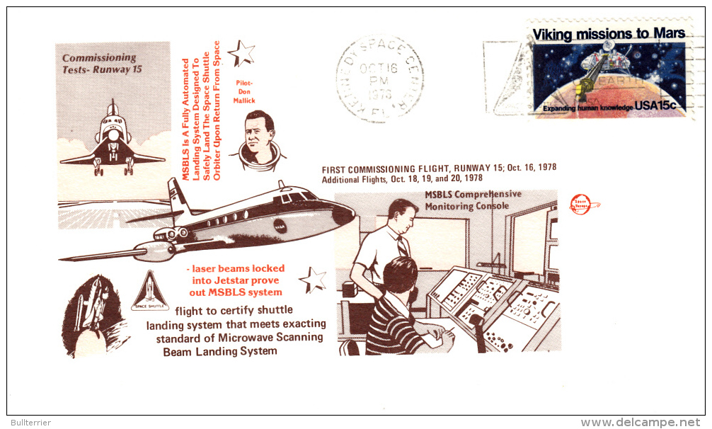 SPACE -   USA - 1978 -  SHUTTLE MSBLS  TEST COVER WITH KENNEDY SPACE CENTRE  OCT  16    POSTMARK - Etats-Unis