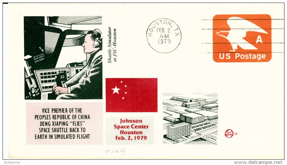 SPACE -   USA - 1979 -  SHUTTLE  DENG XIAPING  SIMULTATED FLIGHT   COVER WITH  HOUSTON  POSTMARK - Etats-Unis