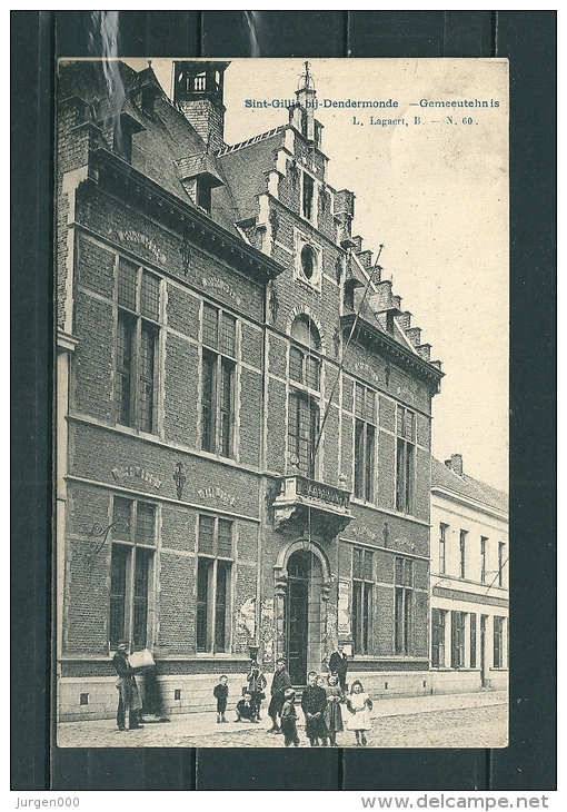 ST GILLES BIJ DENDERMONDE: Gemeentehuis, Gelopen Postkaart 1908 (GA15181) - Dendermonde
