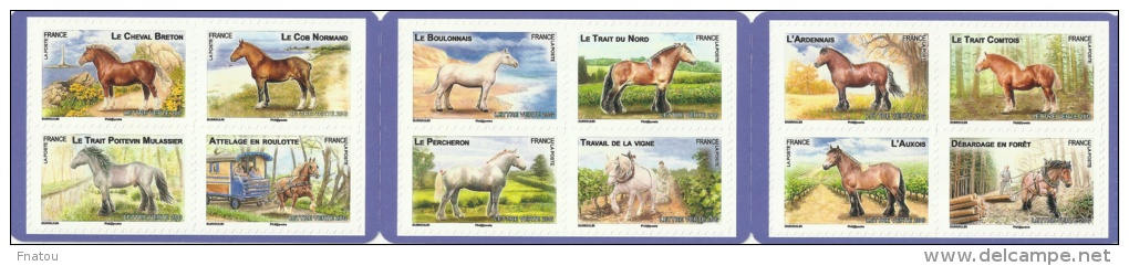 France, French Draft Horses, Booklet Of 12, 2013, MNH VF Self-adhesive - Commemoratives