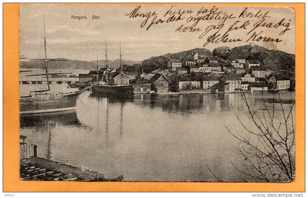 Kragero Oen 1910 Postcard - Norvegia