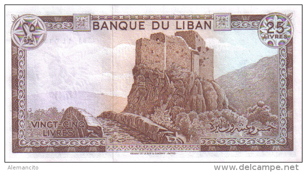 LIBANO BILLETE DE 25 LIVRES 1983  S/C - Liban