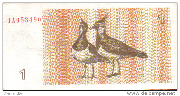 BILLETE DE 1 TALONA DE LITUANIA DE 1992 - Litouwen