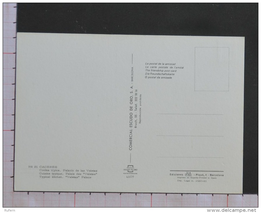 COCINA TIPICA - PALACIO DE LAS VELETAS - CÁCERES - 2 Scans (Nº08994) - Cáceres