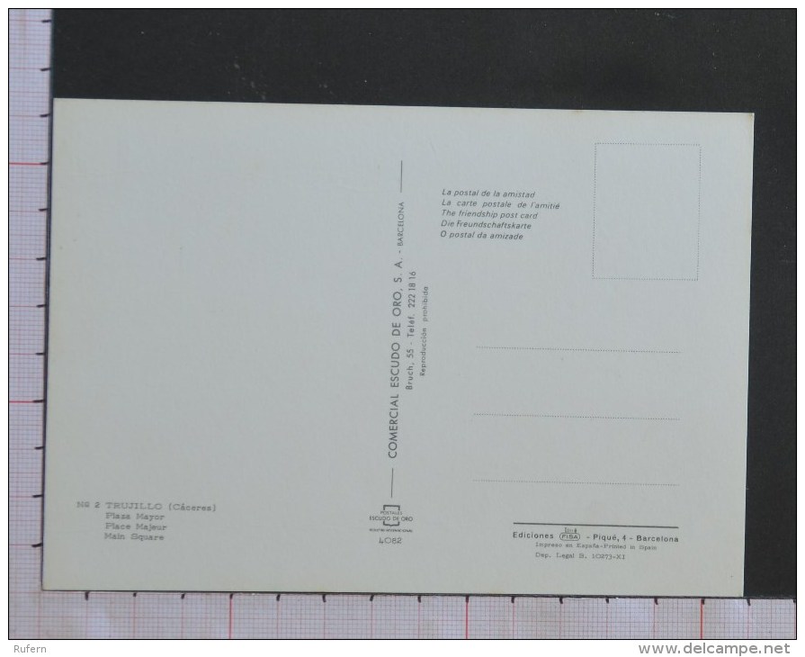 PLAZA MAYOR - TRUJILLO - CÁCERES - 2 Scans (Nº08999) - Cáceres