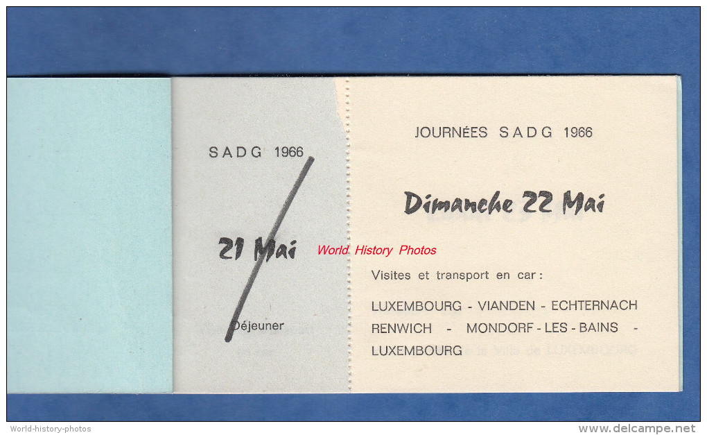 Carnet De Bons De Participation - SADG - Mai 1966 - Ardennes / Grand Duché Du Luxembourg - Vianden Echternach Renwich - Lussemburgo