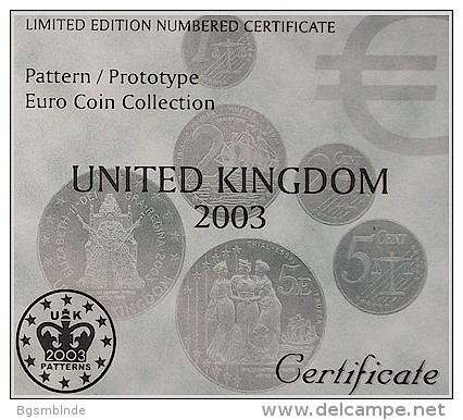 SCOTLAND 2003 - 9 Probe/Pattern-Euro 1 Cent Bis 5 Euro - Foreign Trade, Essays, Countermarks & Overstrikes