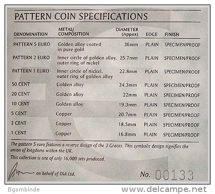 SCOTLAND 2003 - 9 Probe/Pattern-Euro 1 Cent Bis 5 Euro - Foreign Trade, Essays, Countermarks & Overstrikes