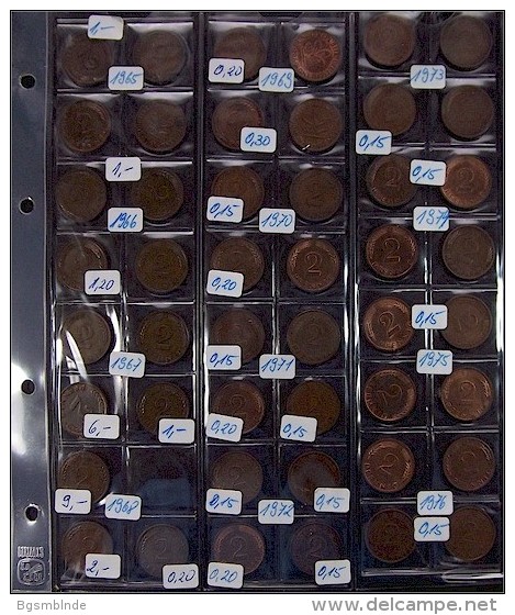 BRD Kleinmünzen-Sammlung - 1 Pfg. 2 Pfg. 5 Pfg. 10 Pfg - Unterschiedliche Qualität - Sammlungen