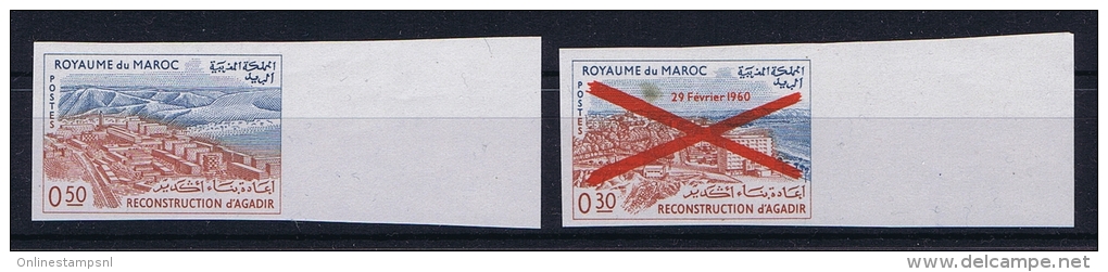 Maroc: 1963 Mi 524 - 525 Non Den. 525 Has A Spot - Maroc (1956-...)