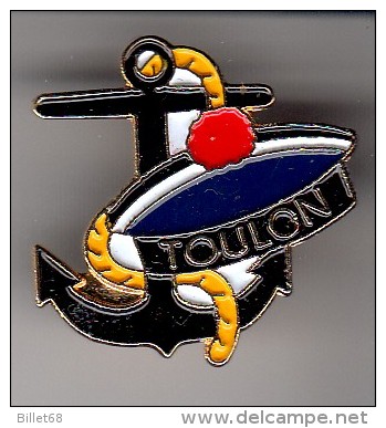 PIN´S  -  MARINE NATIONALE  - TOULON  - ANCRE - POMPON - Armee