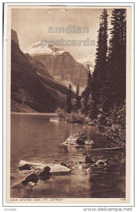 CANADA AB LAKE LOUISE MT LEFROY~CANADIAN PACIFIC RAILWAY C1920s-1930s Vintage Postcard - Lac Louise