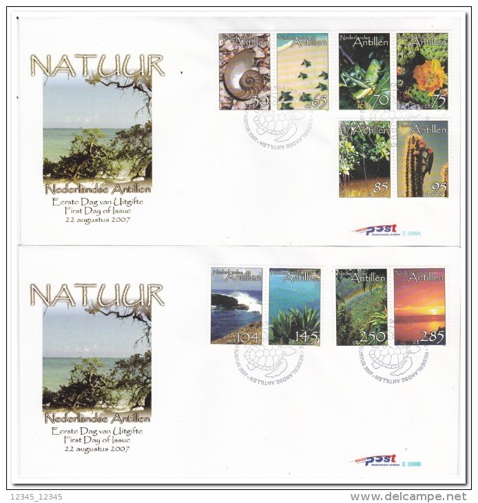 Nederlandse Antillen 2007, FDC 398, Nature, Cacti, Bird, Turtle - West Indies