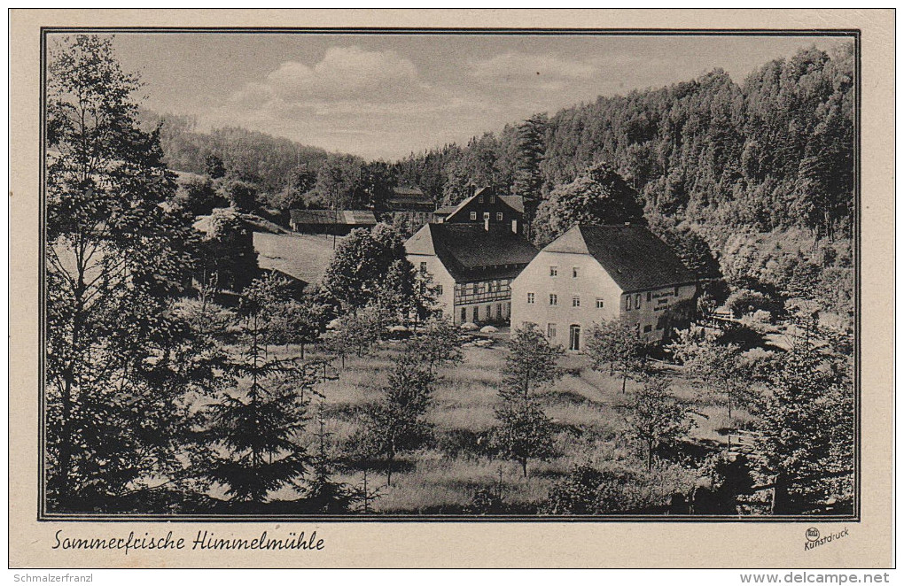 AK Himmelmühle Gasthof Mühle Bei Wiesenbad Wolkenstein Streckewalde Mildenau Annaberg Feldpost Stempel Grossrückerswalde - Wolkenstein