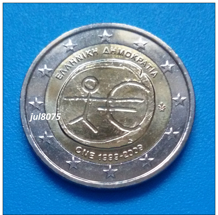 2 Euro Commemorative Grèce 2009 EMU 10ans De L´euro 1999-2009 PIECE NEUVE UNC - Grèce