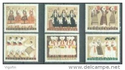 YU 1961-964-9 COSTUMES(II), YUGOSLAVIA, 6v , MNH - Unused Stamps