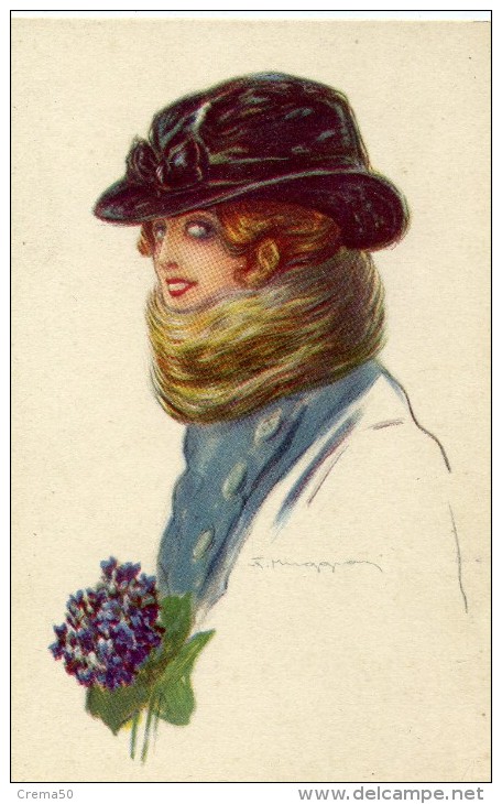 ILLUST : à Déchiffer (Italien) - Belle Femme Avec Chapeau - - Autres & Non Classés