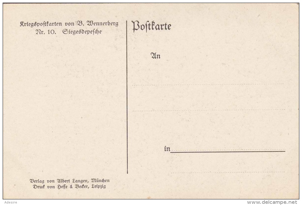 SIEGESDEPESCHE - Kriegspostkarte Von B.Wennerberg - Wennerberg, B.