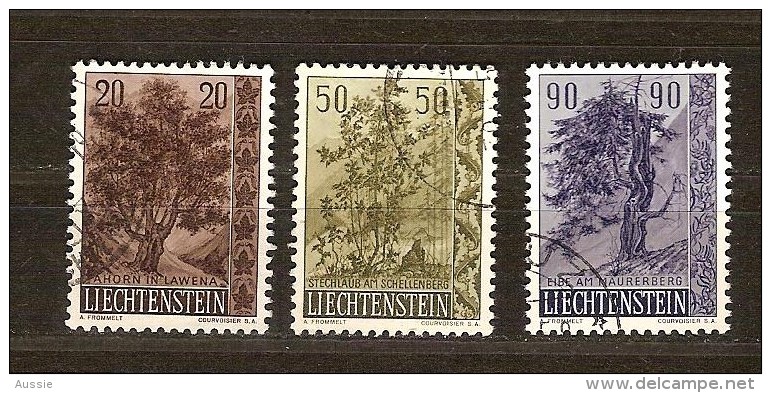 Liechtenstein 1958 Yvertnr.  333-35 (°) Oblitéré  Cancelled Cote 12 Euro Flore Arbres Bomen - Oblitérés