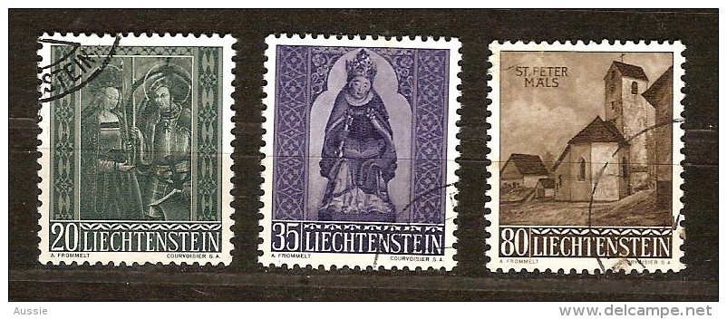 Liechtenstein 1958 Yvertnr.  336-38 (°) Used Cote 10 Euro - Oblitérés
