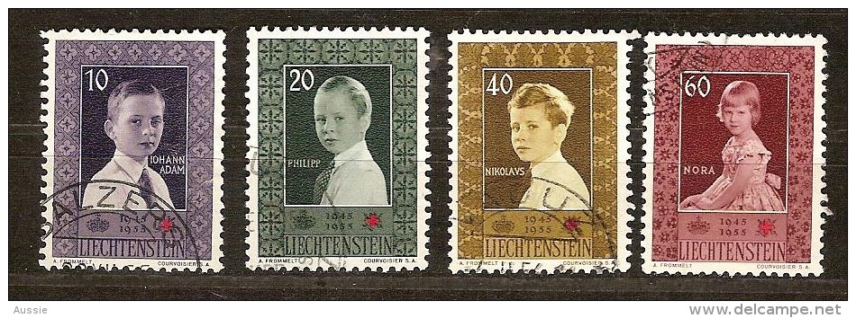 Liechtenstein 1955 Yvertnr.  300-03 (°) Oblitéré Used Cote 15,00 Euro - Oblitérés