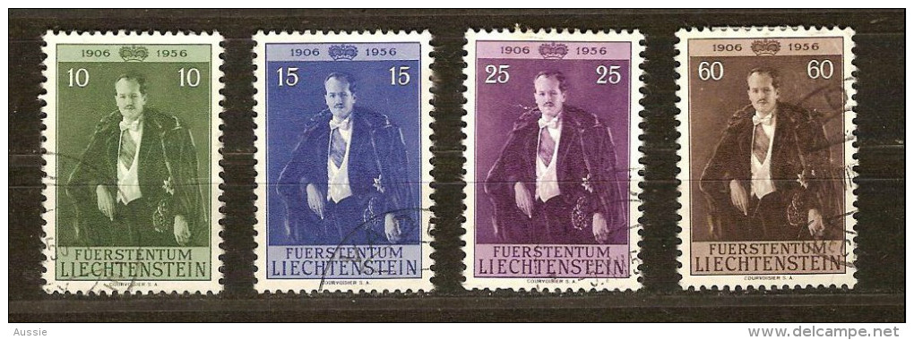 Liechtenstein 1956 Yvertnr.  309-12 (°) Used Cote 13,00 Euro - Oblitérés