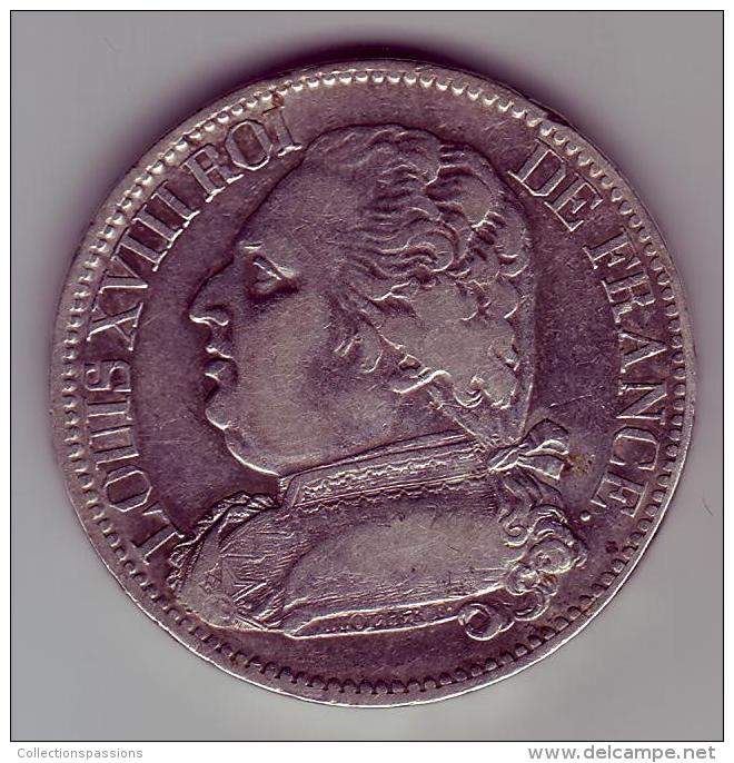 5 Francs. Louis XVIII. Buste Habillé. 1814 W - - 5 Francs