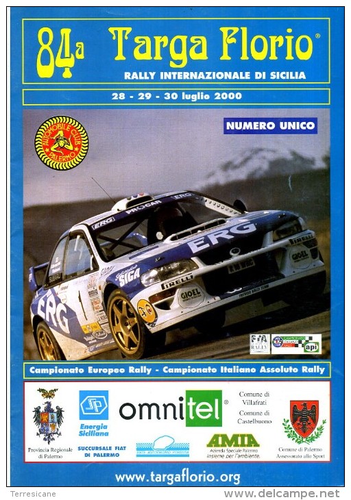 X 84 TARGA FLORIO 2000 RALLY INTERNAZIONALE DI SICILIA NUMERO UNICO 16 PAGINE   AUTOMOBILIA - Engines