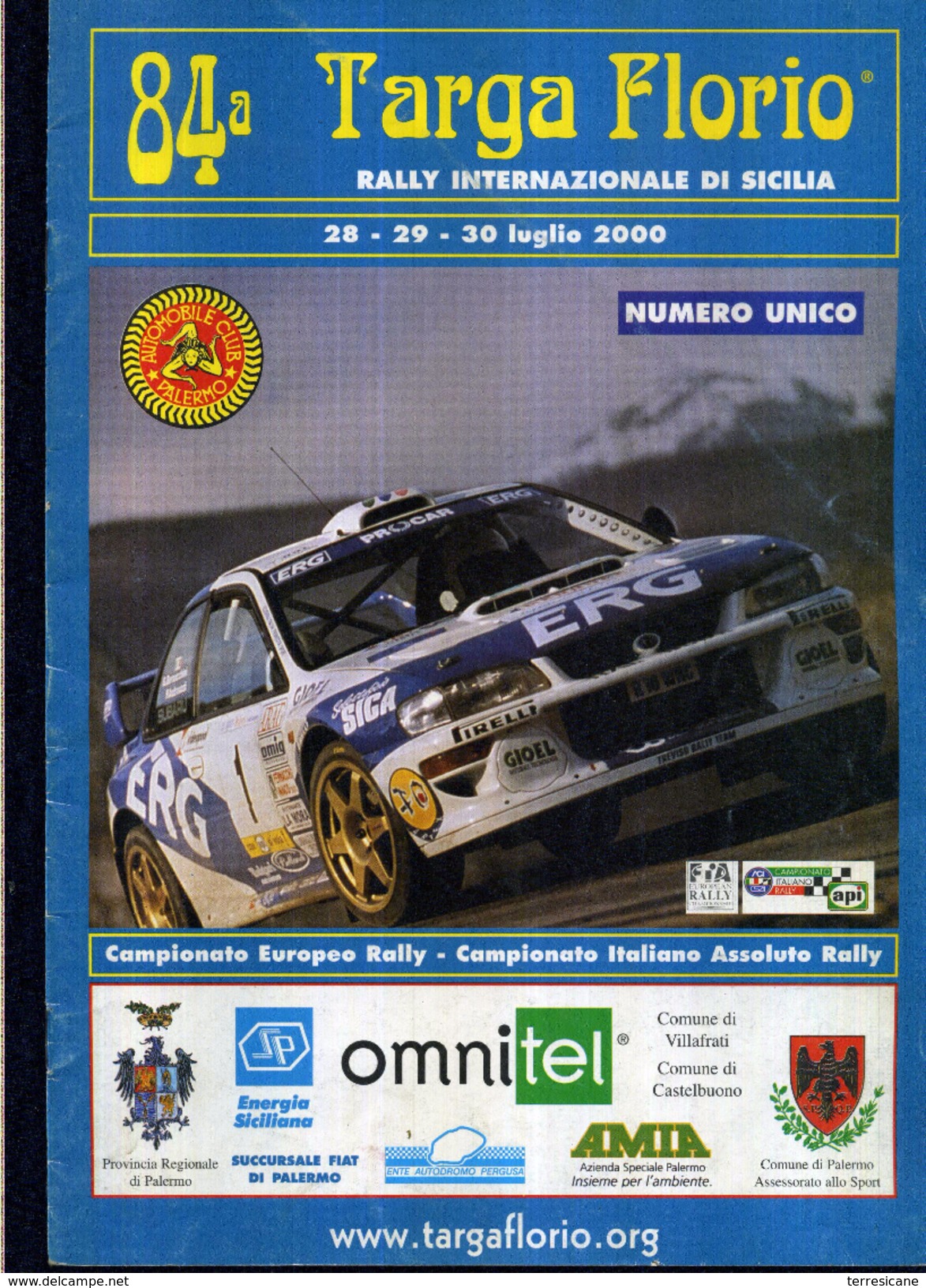 X 84 TARGA FLORIO 2000 RALLY INTERNAZIONALE DI SICILIA NUMERO UNICO 16 PAGINE   AUTOMOBILIA - Motori