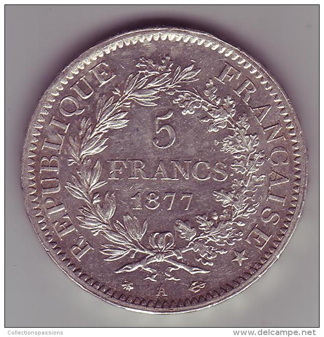 5 Francs. Hercule. 1877 A - - 5 Francs