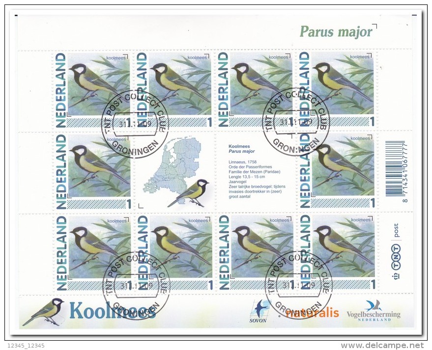 Nederland 2009, Gestempeld USED, Birds - Timbres Personnalisés