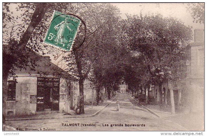 TALMONT Vendée Les Grands Boulevards Circulée Timbrée 1910 - Talmont Saint Hilaire