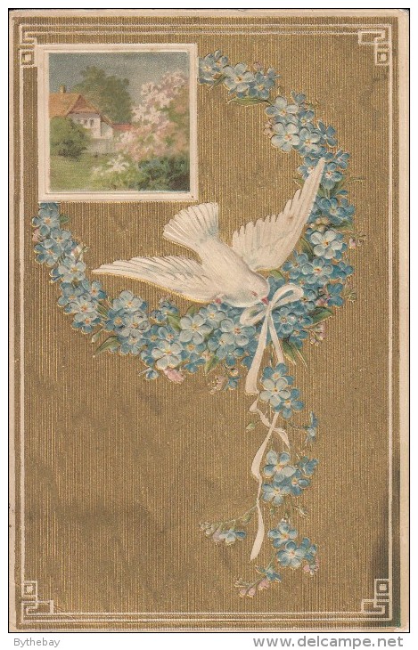 Dove, Wreath Of Forget-me-nots - Autres & Non Classés